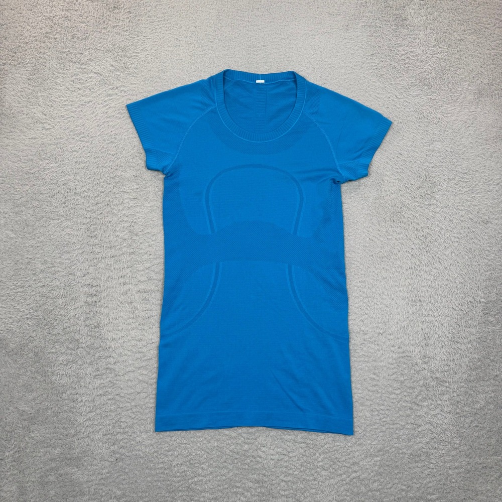 Lululemon Swiftly Tech Short Sleeve Crew Blue Running Shirt Size 4